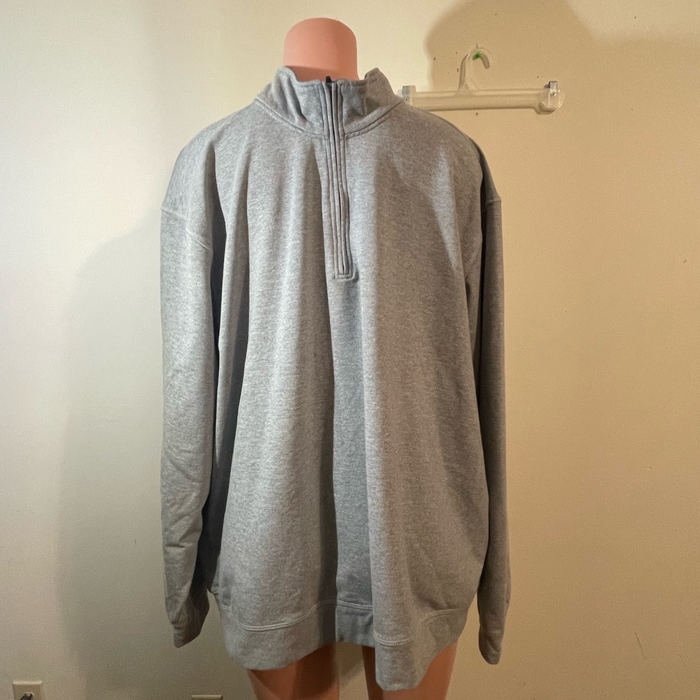 Orvis Men's‎ XXL gray quarter zip pullover jacket Quality stitching